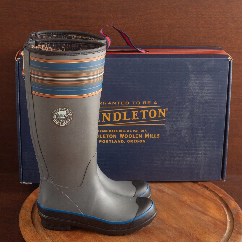 NIB Pendleton Olympic National Park Tall Rainboots Waterproof Womens SZ 8 Smoke